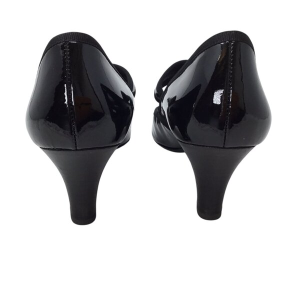 Paul Green Mary Jane Black Sz 7.5 Patent Leather Pumps Handmade Austria 2044 - Picture 8 of 12